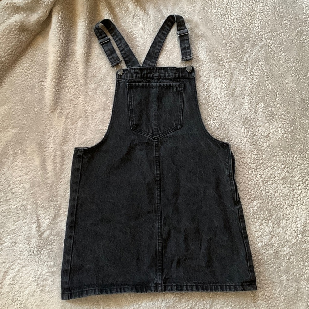 Forever 21 Black Denim Overall Dress